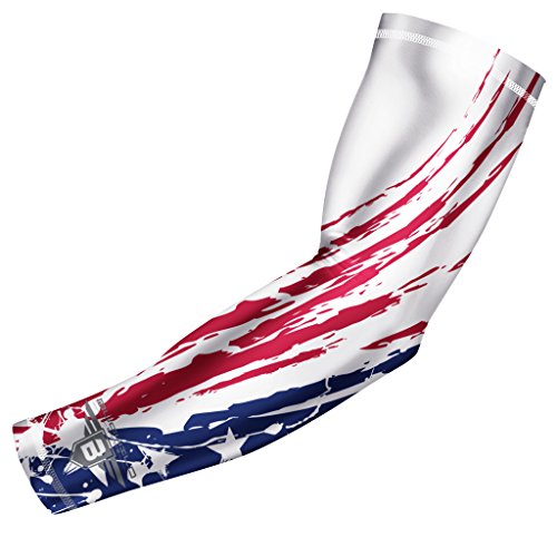 Bucwild Sports Tribal USA Flag Compression Arm Sleeve - Youth & Adult Sizes - Perfect for Baseball Basketball Football + Much More (1 Sleeve - Adult Medium)