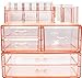 Sorbus Acrylic Cosmetics Makeup and Jewelry Storage Case Display Sets -Interlocking Drawers to Create Your Own Specially Designed Makeup Counter -Stackable and Interchangeable (Pink)