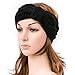 NISHAER Women's Chunky Knit Wide Headband Turban Styled Headwrap, Black, One size