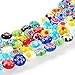 NBEADS 5 Strands 6mm Random Mixed Color Handmade Millefiori Lampwork Glass Beads, Abacus Smooth Loose Beads for Bracelet Jewelry Making, 1 Strand 16