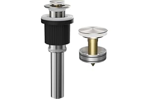 Hibbent Universal Metal Bathroom Sink Drain Stopper, Pop Up Drain Strainer for Lavatory Vanity Vessel Sink with Overflow & Wi