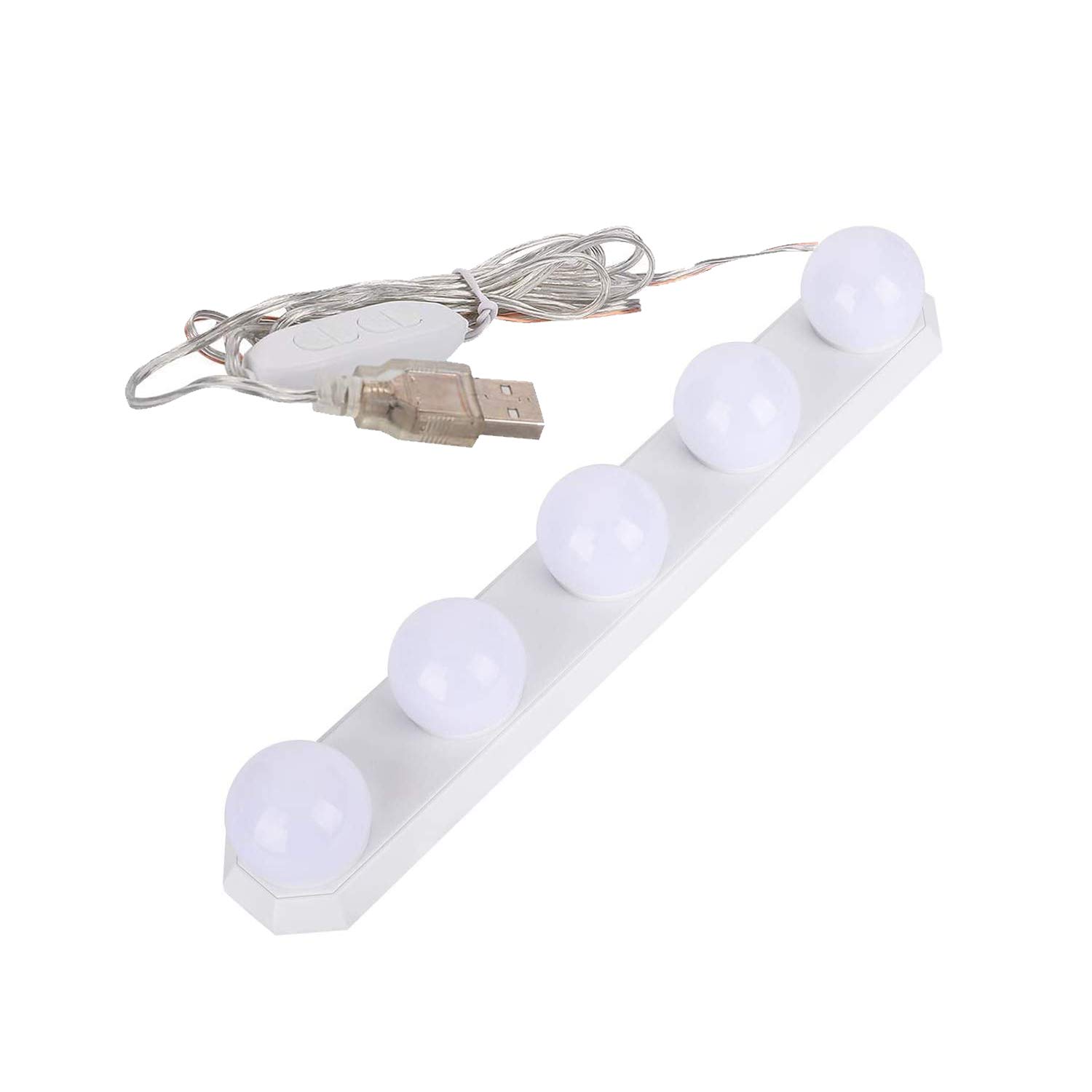 UBEIYI Hollywood Style LED Vanity Mirror Lights Kit with 5 Dimmable Bulbs, USB Cable Vanity Lights with 3 Color Modes & 5 Adjustable Brightness