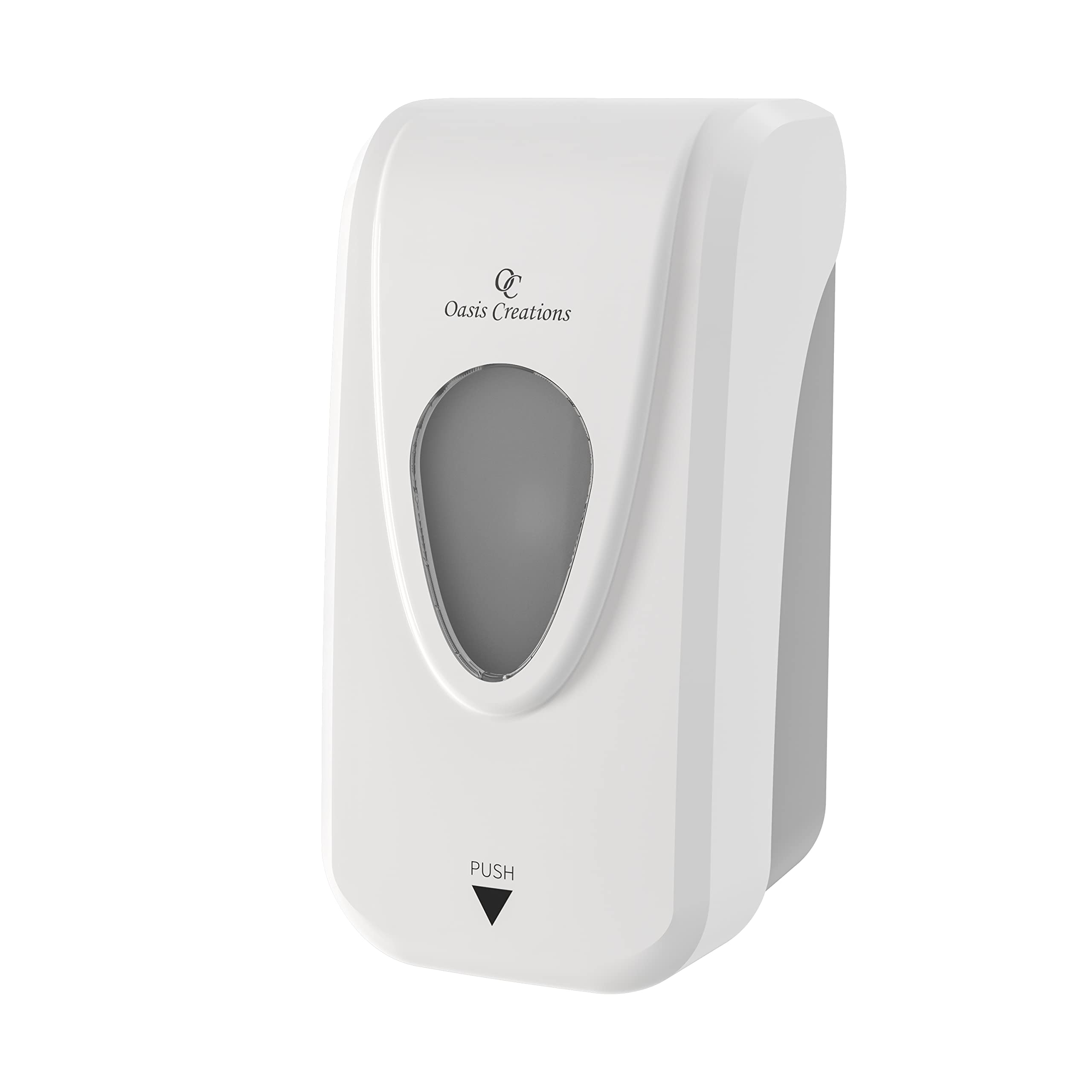 Photo 1 of Oasis Creations Manual Soap and Hand Sanitizer Dispenser, Soap/Lotion/Gel, Wall Mount, 1000ml/33oz. Commercial or Residential - White