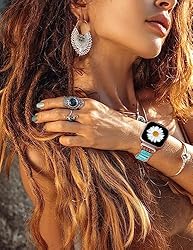 W-RARA Boho Stone Bracelet Compatible with Fitbit