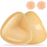 CIRLOSO Sticky Bra Push Up – Double Sided Adhesive Bras Inserts,Instant Lift Bra Pads for Enhanced Cleavage Beige