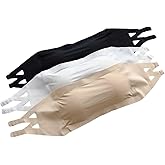 OYOANGLE Girl's 3 Pack Bandeau Strapless Bralette Comfortable Bras Seamless Tube Top Bra