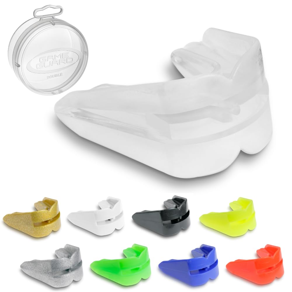 GAME GUARD Double Mouth Guard – for Top and Bottom Teeth & Gums, UKCA Approved, Perfect for Boxing, Sparring, MMA, and High-Impact Sports, [ Age 13+ | Clear]