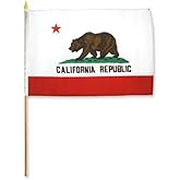California 12"x18" Stick Flag (1)