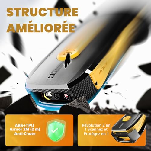 NETUM CS7501 Scanner de code QR – Lecteur de Codes-barres Bluetooth Amélioré, Mini Lecteur de Codes-barres Portable 1D et 2D pour la Gestion des Stocks, Scanner D'images Sans Fil pour Tablettes