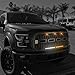 Raptor-Style Front Bumper Matte Grille Grill with White DRL Amber Turn Signal Light for Ford F-150 2015 2016 2017 Topfire Fury Grid Gladiator Vader