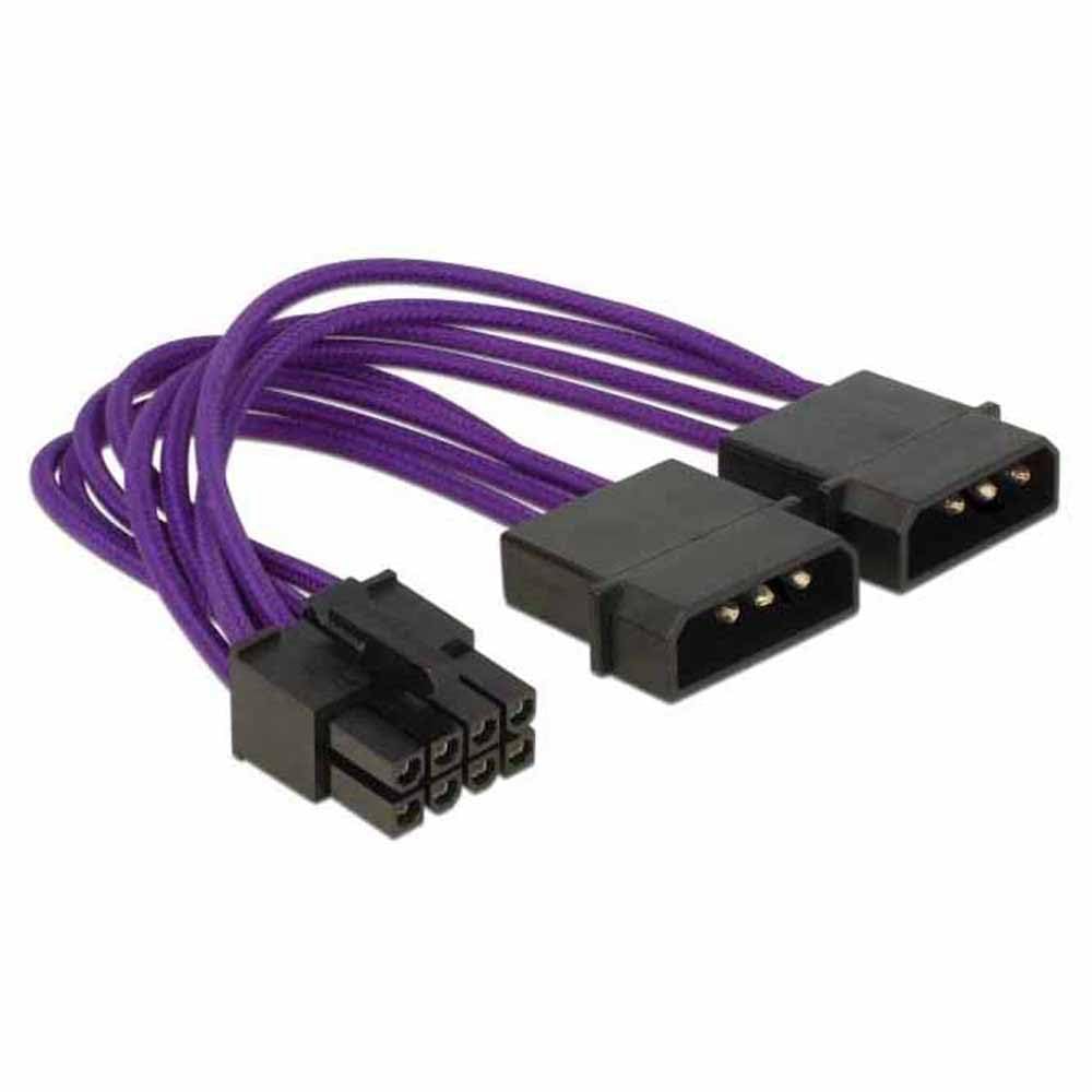 DeLOCK EPS - 2 x 4 pin - power cables (Male/Female, EPS (8-pin), 2 x Molex (4-pin), Straight, Straight, Copper)