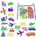 3 Bees & Me 20 Fun Foam Bath Toys for Boys & Girls - Bath Toy Foam Shapes and Storage Net Set