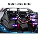 Car Ambient Light Interior, KFZMAN 4PC 48LED RGB Strip Light Kit Automative with Timer, APP Remote, Sync with Music, Strobe Model, Under Dash Lighting Kits with Cigarette Lighter Switch, DC12Vthumb 3