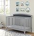 Graco Everly 5-in-1 Upholstered Convertible Crib with Reversible Headboard Pebble Gray/Gray Easily Converts to Toddler Bed Day Bed or Full Bed Adjustable Height Mattress (Mattress Not Included)