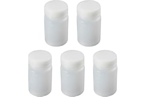 Bettomshin 5Pcs 50ml PE Plastic(Food Grade) Bottles, Wide Mouth Lab Reagent Bottle Liquid/Solid Sample Seal Sample Storage Container with Graduated