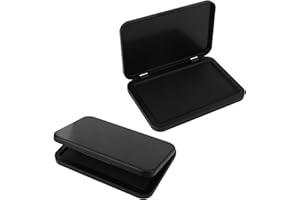 2pcs Black Ink Pads, 10.1x6.3cm/4x2.5in Premium Stamp Fingerprints Ink Pads for Rubber and Clear Stamps Ideal for Office Home