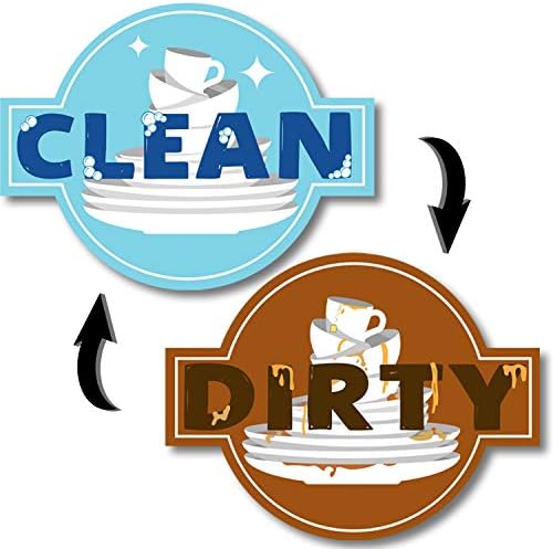 Dishwasher Magnet Clean Dirty Double Sided Flip Sign For Stainless ...
