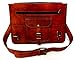 Firu-Handmade 15 inches Brown Leather Crossbody Laptop Messenger Bag Computer Satchel Vintage Handmade Bags for Men and Women