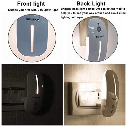 Sensky Motion Sensor Night Light Eye Friendly Front Low Light and Back Bright Light Design Night Lig - //coolthings.us