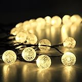 Outdoor Solar String Lights 2v 100mA Globe Fairy Led Light with 20ft 4.8m White Crystal Balls for Home Decoration