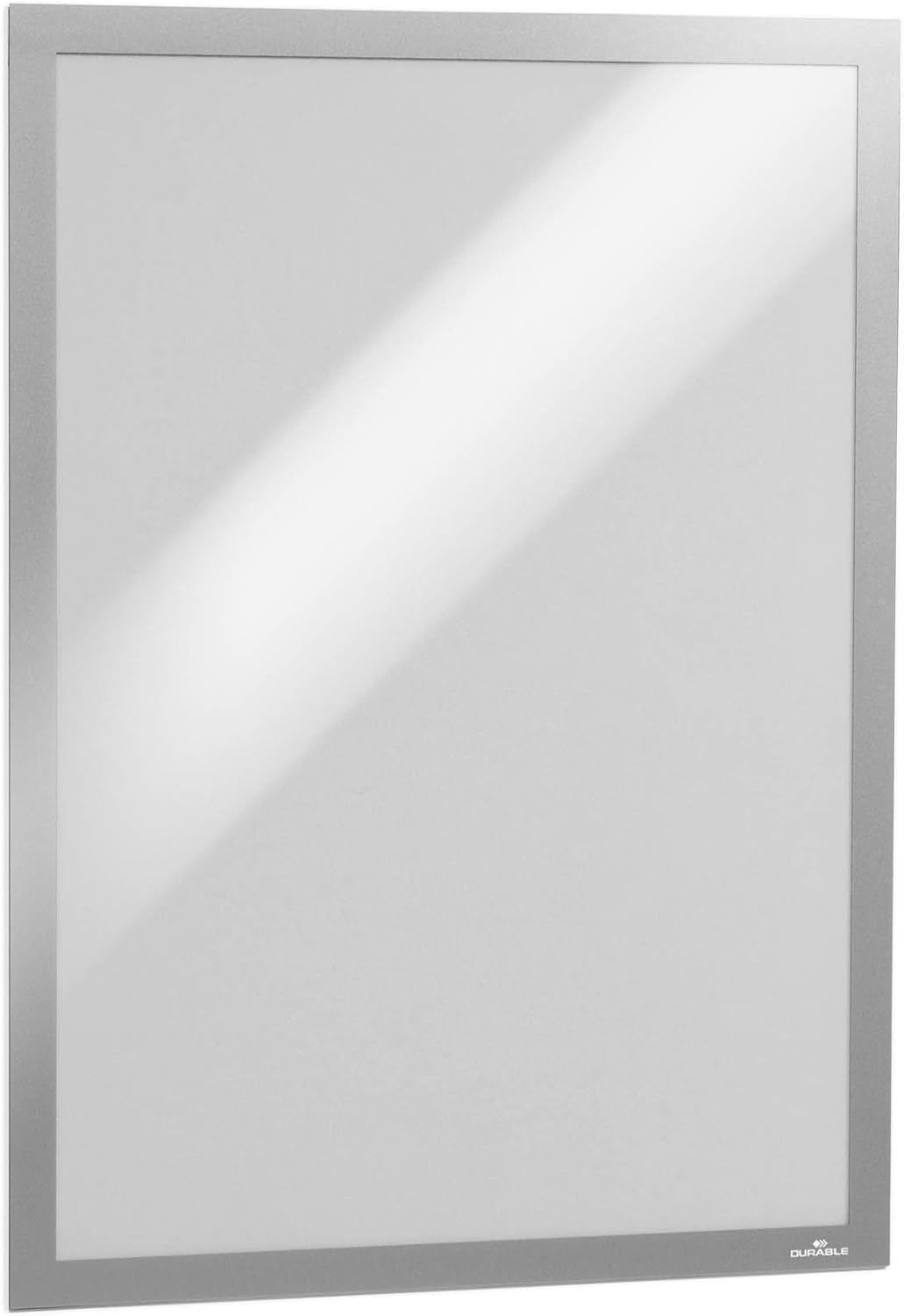 Durable DURAFRAME Self-Adhesive Magnetic Frame | A3 Format In Silver | Pack of 6 Frames | Document Frame for Professional Internal Signage