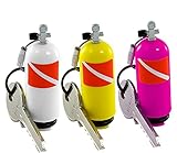 Scuba Tank Keychain. 3 Different Colors. Plastic Diving Tank Key Chains Holder with O-rings