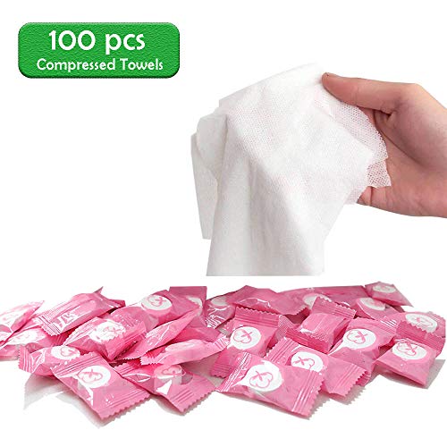 Compressed Towels 100Pcs, FreshLife Compressed Towel Tablets