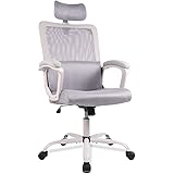 Office Chair, Ergonomic Mesh Home Office Computer Chair with Lumbar Support/Adjustable Headrest/Armrest and Wheels/Mesh High