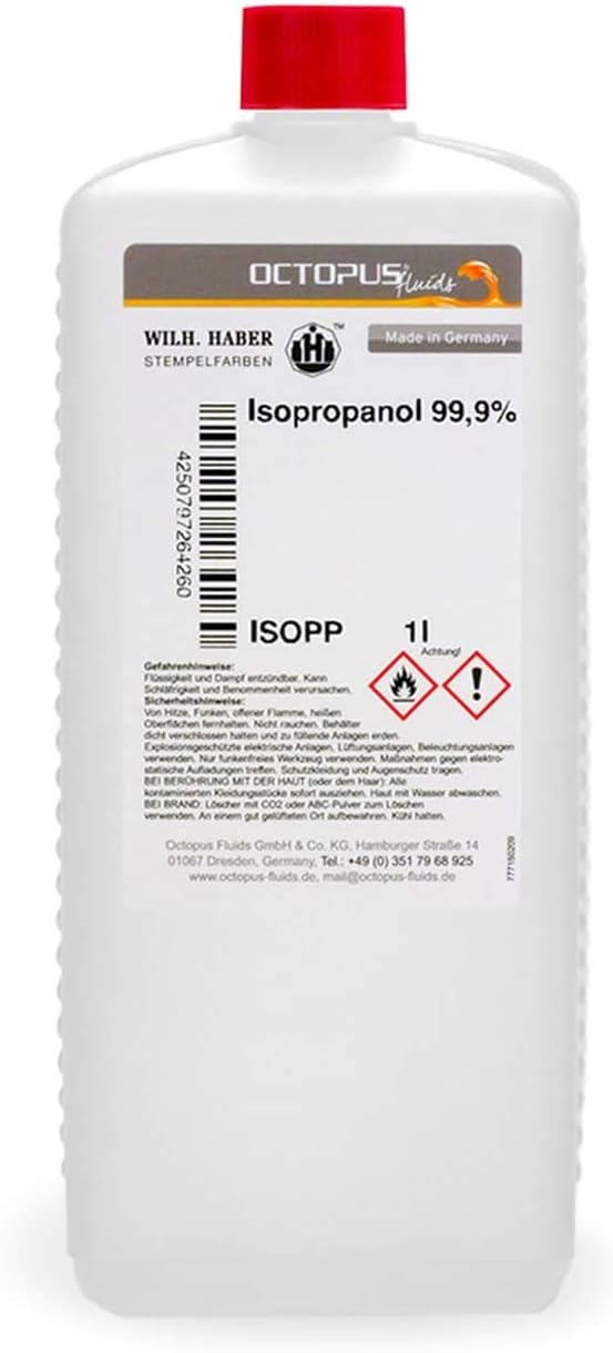 Isopropanol 99.9% 1L cleaner alcohol - isopropyl alcohol 2-propanol IPA, the all-round cleaning agent for degreasing