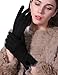 Women Winter Gloves Touch Screen Thick Warm Windproof Adult Hand Outdoor Mittens Gloves black (Fleece Lining) (BLACK)
