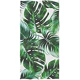 Wamika Tropical Palm Leaves Extra Large Hand Towels Jungle Floral Ultra Soft Bath Towel Highly Absorbent Multipurpose Bathroom Towel for Hand,Face,Gym and Spa,16x30 in