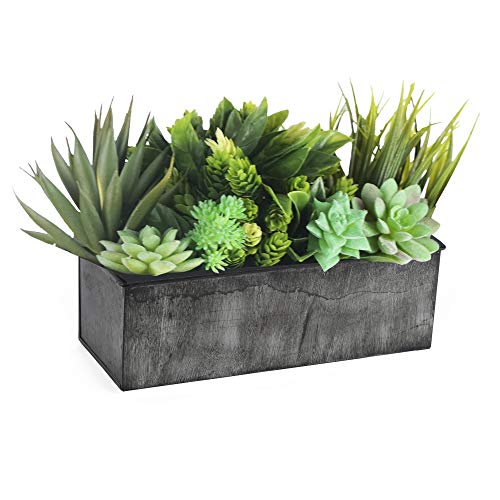 CYS EXCEL Galvanized Zinc Metal Rectangle Planter Box (H4" Open12"x5