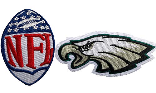 Hipatch Philadelphia Eagles Embroidered Patch Iron on Logo Vest Jacket Cap Hoodie Backpack Patch Iron On/sew on Patch Set of 2Pcs