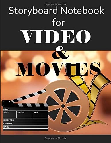 Storyboard Notebook for Video & Movies: Large Size 11in x 8.5in 100 Pages 3 Panel Storyboards and Lined for Notes - Gold Film Theme Cover Paperback – December 11, 2018