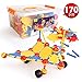 LBLA STEM Building Toy Sets for Boys and Girls Age 3 4 5 6 7 8 9 10 Year Old STEM Learning Toys Creative Fun Educational Construction Engineering Toy Gift for Kids Blocks Game Kit (170 Pieces)