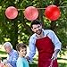 Blulu Picnic Decorations - Checkered Round Paper Lanterns for BBQ Pizza Party - Red and White Plaid, Pure Red (6 Pieces)