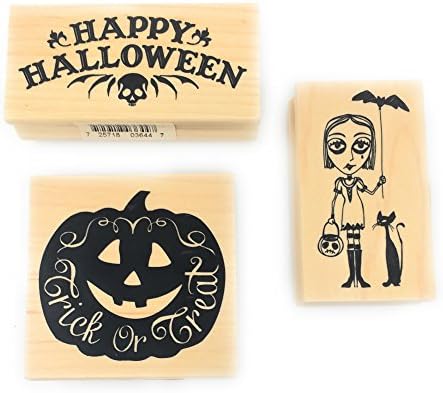 Inkadinkado Halloween Wood Block Stamp Bundle (3 Small Stamps)