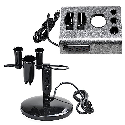 Tabletop Blow Dryer & Hair Iron Holder – Salon Appliance Stand w/ 3 Outlets