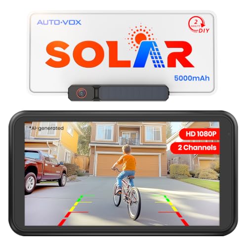 AUTO-VOX Solar Wireless Backup Camera 5" 1080P