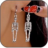 Halloween Earrings Punk Gothic Skull Dangle Earrings For Women Skeleton Witch Earring Halloween Outfits Jewelry Accessories Gifts