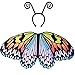 D.Q.Z Kids Butterfly-Wings for Girls Dress Up Costumes Play with Antenna Headband Halloween Party Supplies