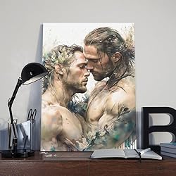 HMLZSJ Nude Muscle Male Torso Portrait Art Gay