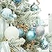 Sea Team 87-Pack Shatterproof Babyblue Christmas Ball Ornaments Set, Assorted Multi-Sized Hanging Baubles, Xmas Tree Decorations, Seasonal Décor for Holiday Wreath Garland, Hooks Included
