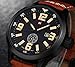 Readeel Mens Sports Wrist Watch Leather Strap Quartz Date&Week Men Watches,Brown