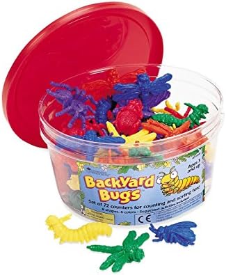 Learning Resources Backyard Bugs Counters, Educational Counting and Sorting Toy, Set of 72