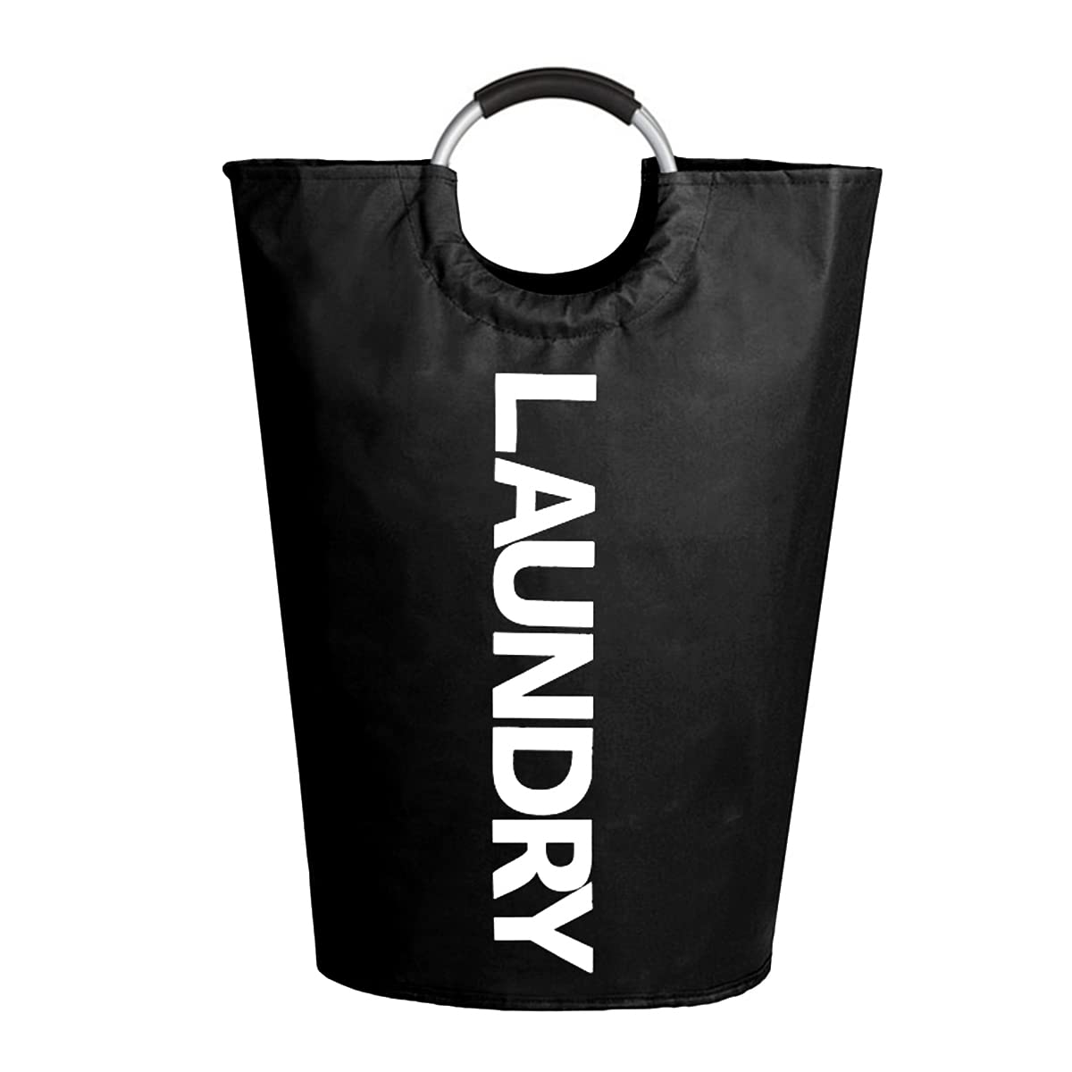 KWLINKAL 90 L Large Laundry Basket, Collapsible Laundry Bag, Foldable Laundry Hamper, Folding Washing Bin for Bedroom, Fabric (Black)