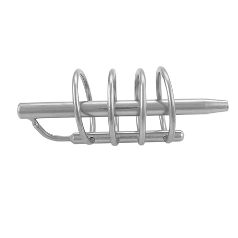 SEE-X® Edelstahl Dilator Ø 0,80cm mit 4 Penisringen, fest umschliessender Röhren Penis-Plug mit hohler Urethral-Sonde #2157