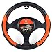 AOTOMIO Black & Orange Car Steering Wheel Cover TPE Material Durable Non-Slip Cover Universal 15 inch