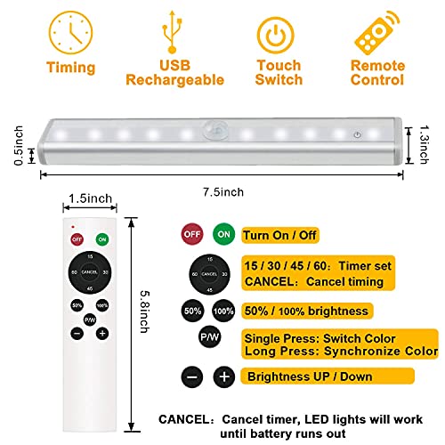 Remote Control Under Lighting Wireless 6 Pack, 20LED Dimmable