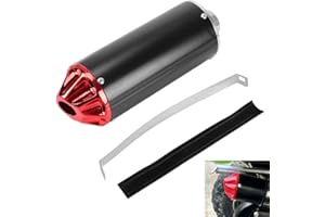 CYLEMOTO 28mm 1.1" Exhaust Muffler Silencer Pipe for CRF50 XR50 KLX Coolster SSR Thumpstar TTR YCF Lifan Apollo 50cc 70cc 90cc 110cc 125cc Chinese Pit Trail Dirt Bike Mini Bike Motorcycle Motocross Parts Red